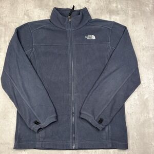 The North Face TKA Glacier Fleece Jacket Youth L 14-16 Gray Full Zip Boys Hike